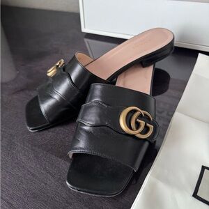 Gucci Marmont Leather Sandals